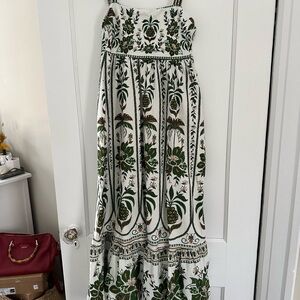 Floral Green and White Maxi Dress